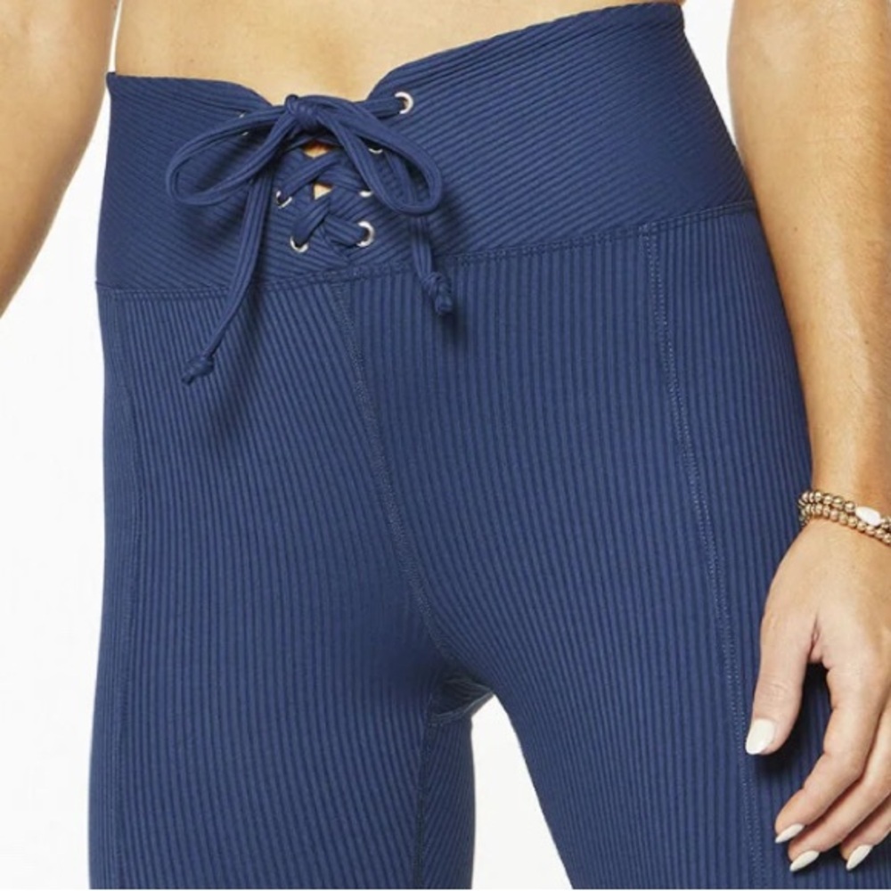 Year of Ours Lace-Up Blue Leggings